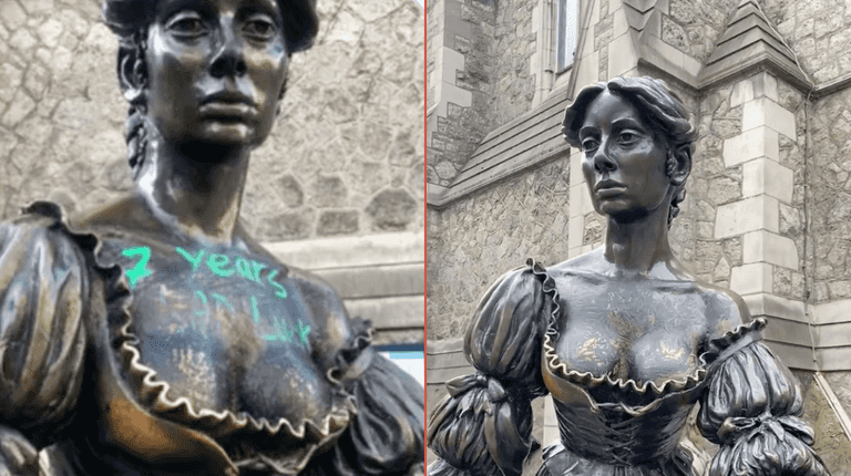 Molly Malone statue defaced for the second time in a week Molly Malone statue defaced for the second time in a week