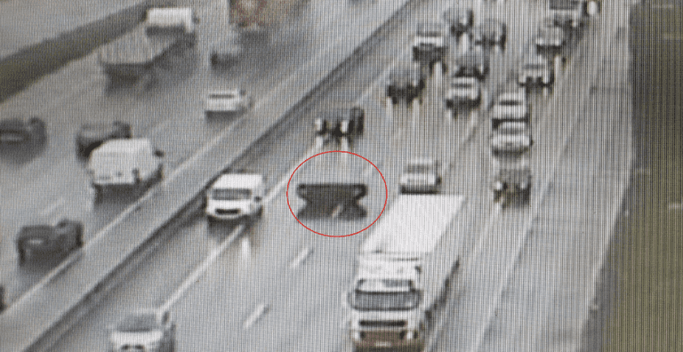 PICS: A Skip Has Landed In The Middle Lane Of The M50 This Afternoon