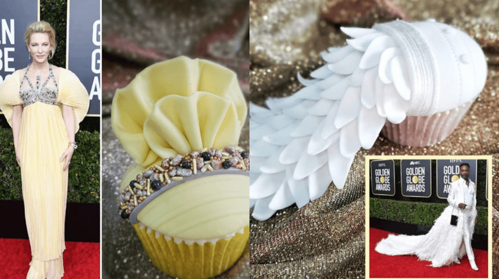 These Golden Globes inspired cupcakes look almost too good to eat