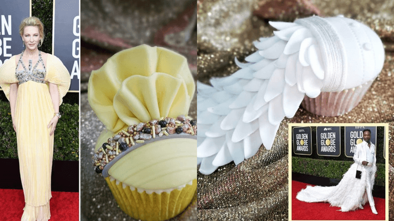 These Golden Globes inspired cupcakes look almost too good to eat