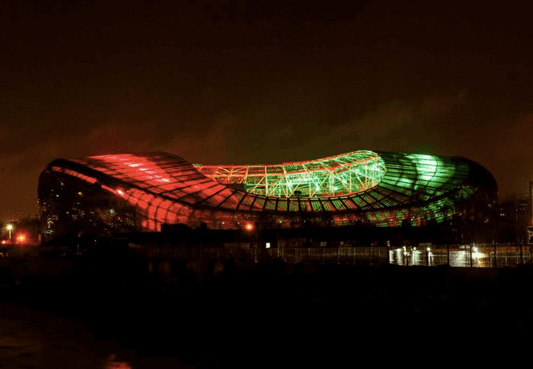 PICS: The Aviva Stadium lights up in the colours of the HSE