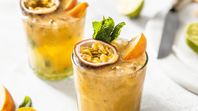 How to make this Peach, Passionfruit And Mint Mojito