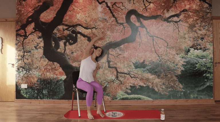 This chair yoga is great for those of us who spend a lot of time at a desk