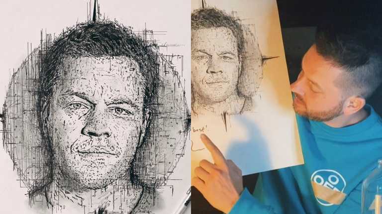 Dublin artist raffling off signed Matt Damon portrait for mental health charity