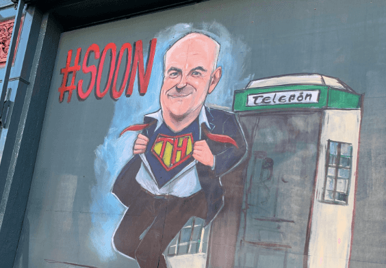 There’s now a Tony Holahan mural on the outside of a city centre pub