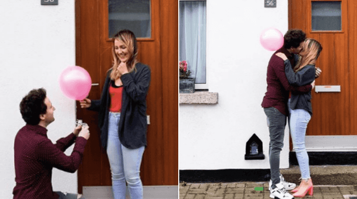 Dublin photographer captures amazing moment couple get engaged outside their home
