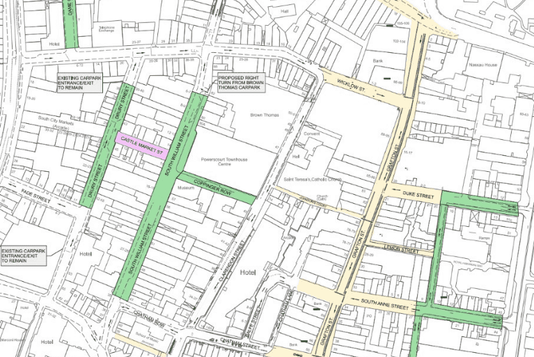 A number of Dublin streets will be pedestrianised as part of four-weekend trial