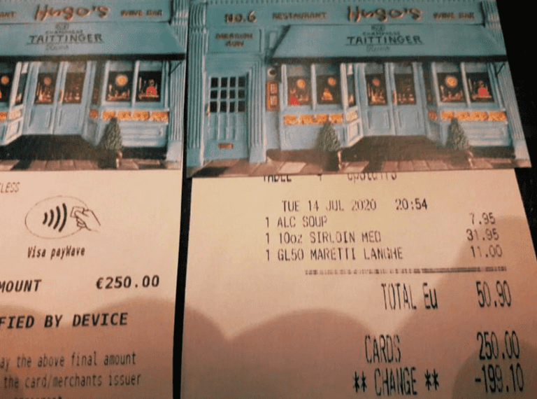 City centre restaurant moved by customer’s generous tip