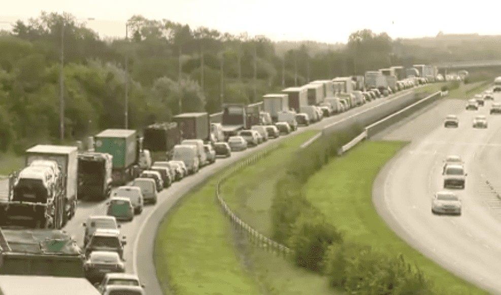 There were massive queues on the M50 as Operation Fanacht got underway today