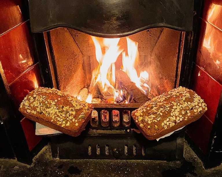 Dublin chef donating loaves of bread to the elderly 