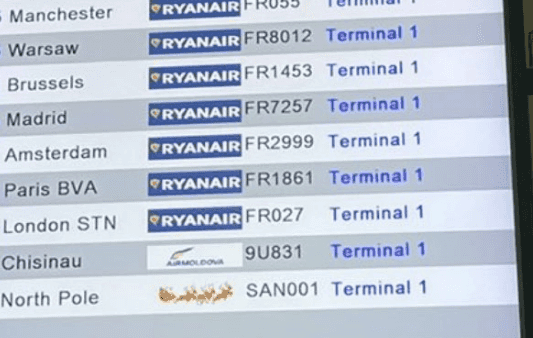 Dublin Airport have confirmed Santa’s arrival time tonight