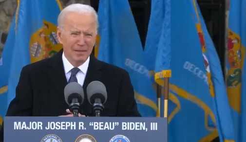 WATCH: An emotional Joe Biden quotes James Joyce as he leaves for the White House