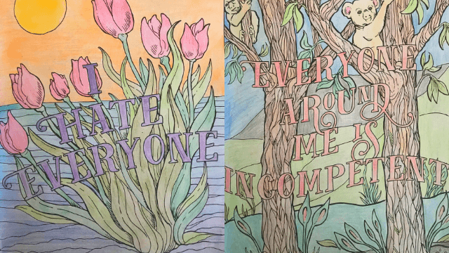 This aggressive colouring book is getting me through the third lockdown