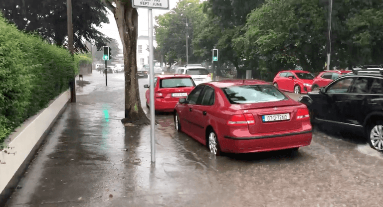 WATCH: Heavy rainfall has resulted in flooding in Malahide
