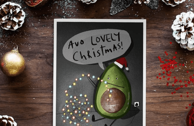 There’s some very festive Christmas cards being sold at this Stoneybatter market!