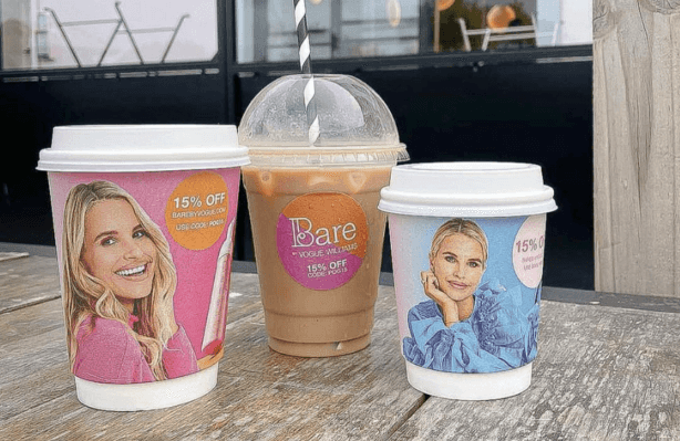 Bare by Póg – coffee with Vogue William’s face on it in her hometown of Howth