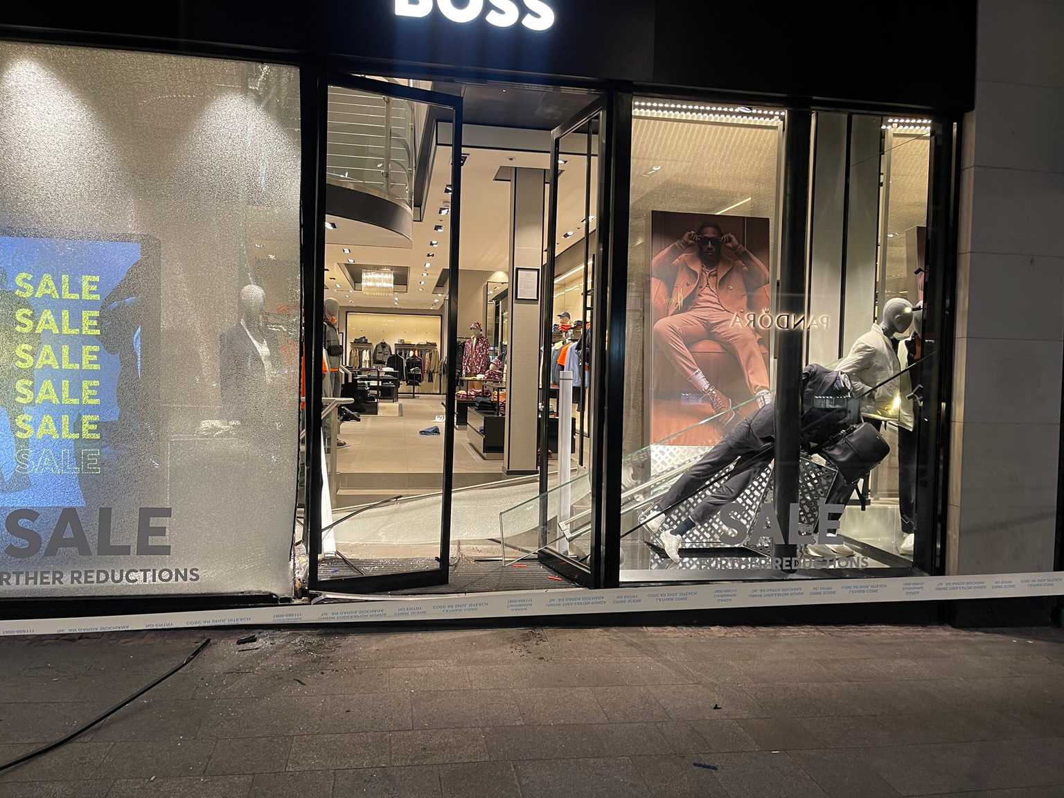 Extensive damage to Hugo Boss on Grafton Street after break in last night