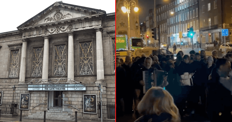 The Gate performance of PIAF continued outdoors amid fire alarm evacuation