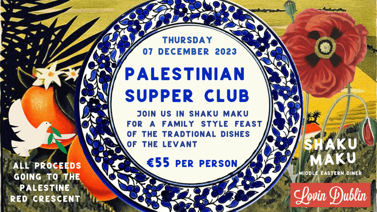 We are partnering with Shaku Maku on a family-style supper club for Palestine next week