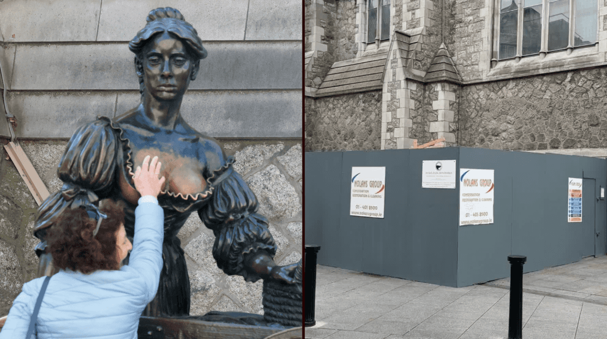 Molly Malone statue boarded up amid controversial touching debate