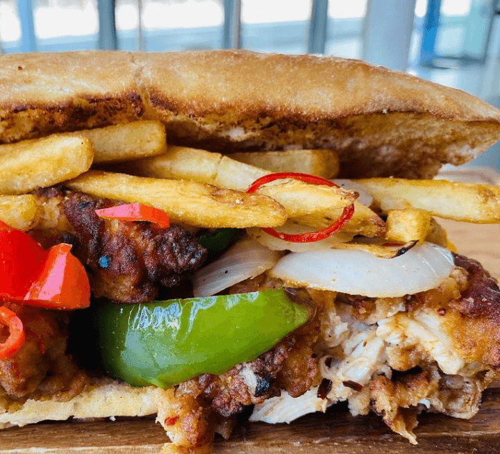 This spot at Spencer Dock is serving up Spice Bag Sambos