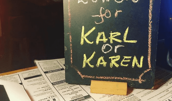 It’s your turn for a free lunch in Dublin this week if your name is Karl or Karen It’s your turn for a free lunch in Dublin this week if your name is Karl or Karen
