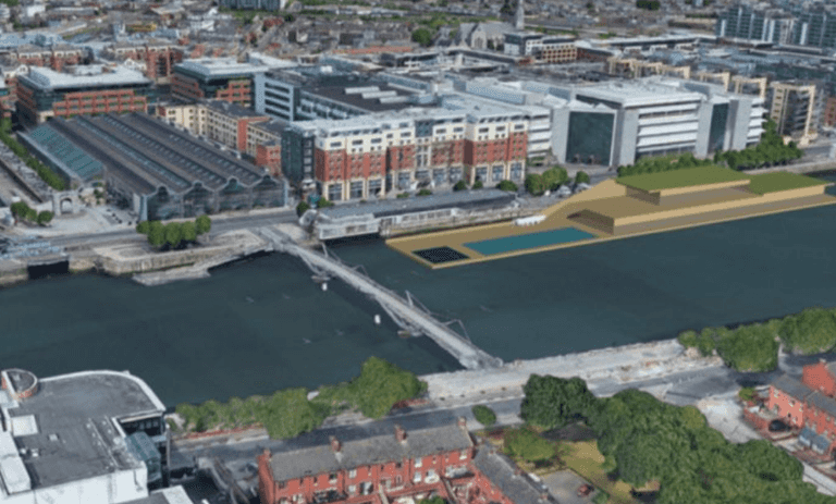 DCC has proposed a heated outdoor swimming pool at Custom House Quay DCC has proposed a heated outdoor swimming pool at Custom House Quay