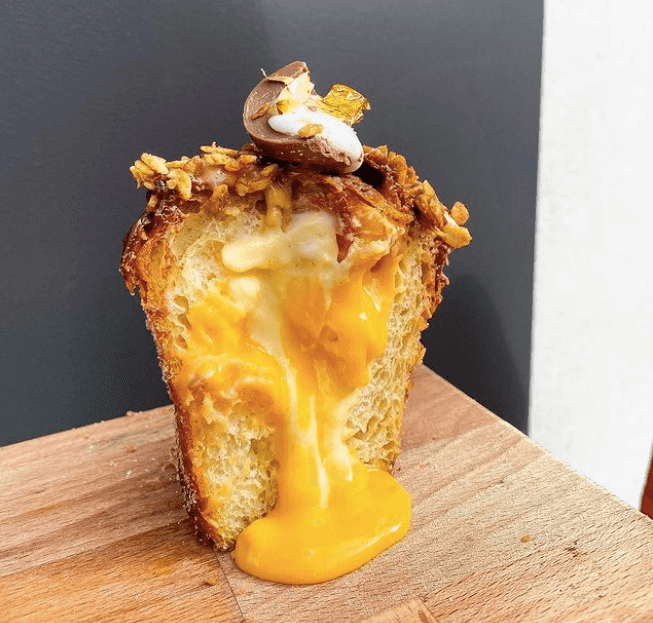 This Creme Egg cruffin is available throughout Easter weekend This Creme Egg cruffin is available throughout Easter weekend