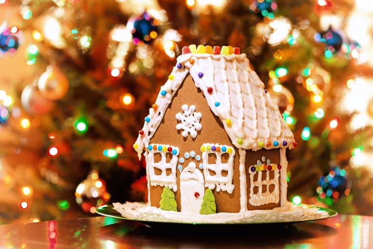 These dotey gingerbread houses are available now from the Natural Bakery These dotey gingerbread houses are available now from the Natural Bakery