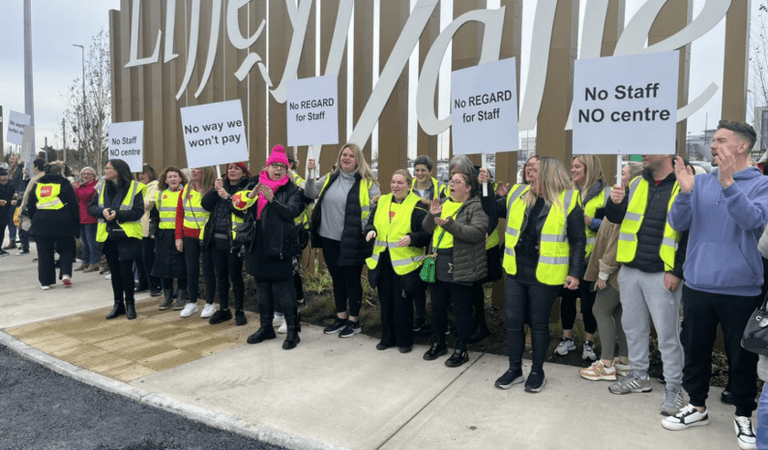 Liffey Valley employees protest against paid parking scheme Liffey Valley employees protest against paid parking scheme