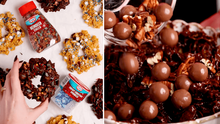 RECIPE: These No Bake Crispy Chocolate Wreaths will impress your guests this Christmas. RECIPE: These No Bake Crispy Chocolate Wreaths will impress your guests this Christmas.
