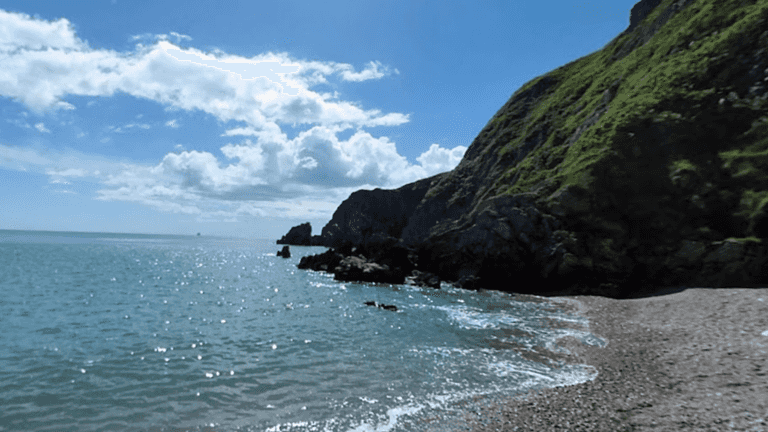 People just discovering tiny beach a bus trip away from Dublin city with crystal clear water People just discovering tiny beach a bus trip away from Dublin city with crystal clear water