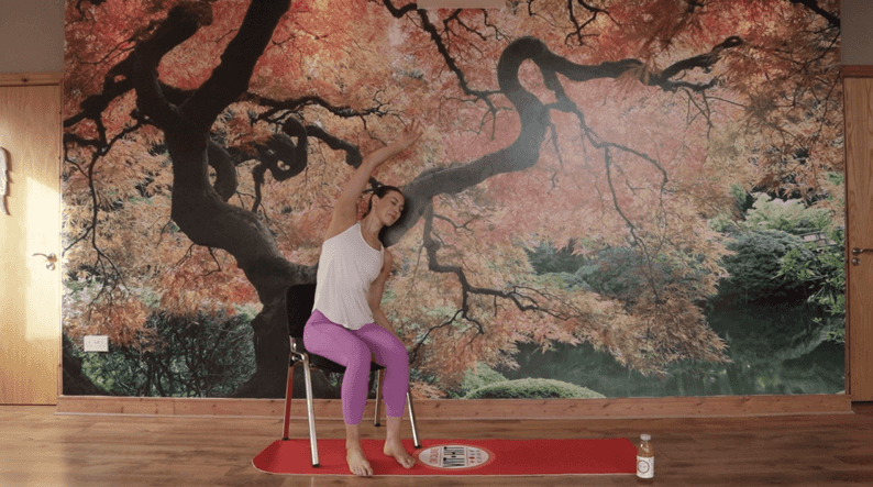 This chair yoga is great for those of us who spend a lot of time at a desk