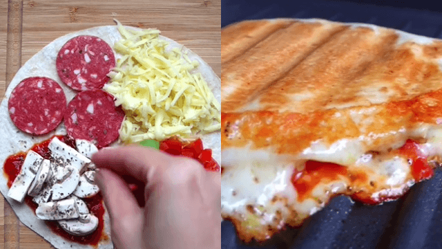 This simple home-made pizza wrap will make you excited for lunchtime This simple home-made pizza wrap will make you excited for lunchtime