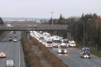 Truckers and hauliers holding Dublin protest in response to fuel costs Truckers and hauliers holding Dublin protest in response to fuel costs