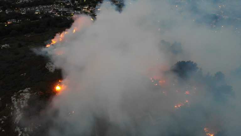 Two firefighters hospitalised fighting southside gorse blaze Two firefighters hospitalised fighting southside gorse blaze