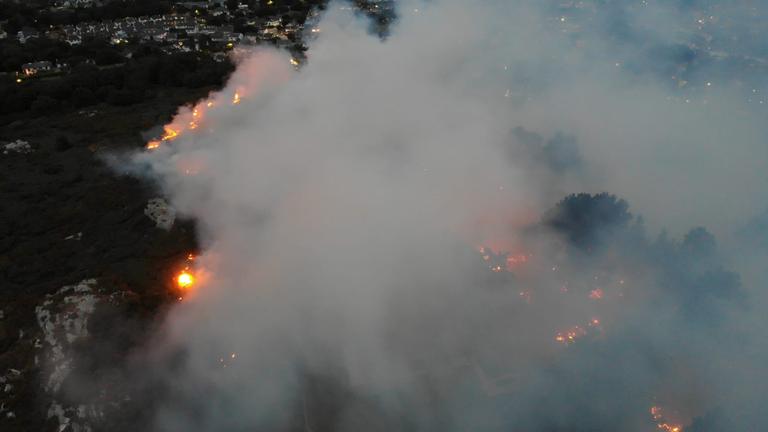 Two firefighters hospitalised fighting southside gorse blaze Two firefighters hospitalised fighting southside gorse blaze