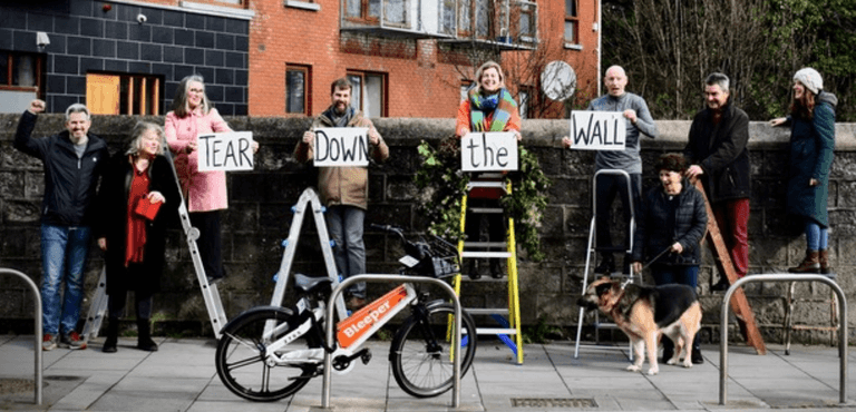 Inchicore locals are appealing for wall obstructing Camac River view to be taken down Inchicore locals are appealing for wall obstructing Camac River view to be taken down