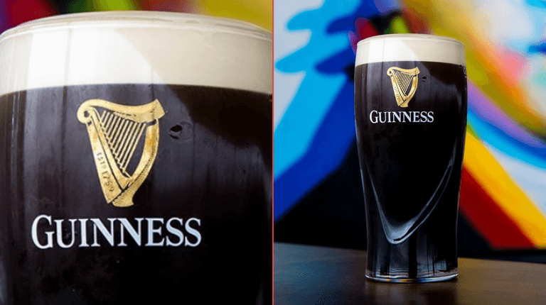 Guinness drinkers argue whether first sip should split the G or land bottom of the harp Guinness drinkers argue whether first sip should split the G or land bottom of the harp