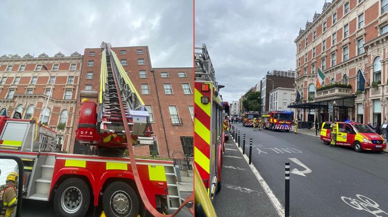 Staff and guests of the Shelbourne Hotel evacuated after fire broke out Staff and guests of the Shelbourne Hotel evacuated after fire broke out